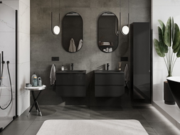 Mexen Orio шкаф за баня 60 см с мивка Vela, 2 чекмеджета, черен гланц/черен мат - 91A10-06047-2-BFF70-W23M71