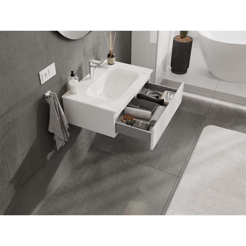 Mexen Orio шкаф за баня 70 см с мивка Vela, 1 чекмедже, бял гланц - 91A10-07023-1-BF00-W23M00