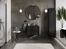 Mexen Orio шкаф за баня 70 cm с мивка Vela, 2 чекмеджета, черен гланц/черен мат - 91A10-07047-2-BFF70-W23M71