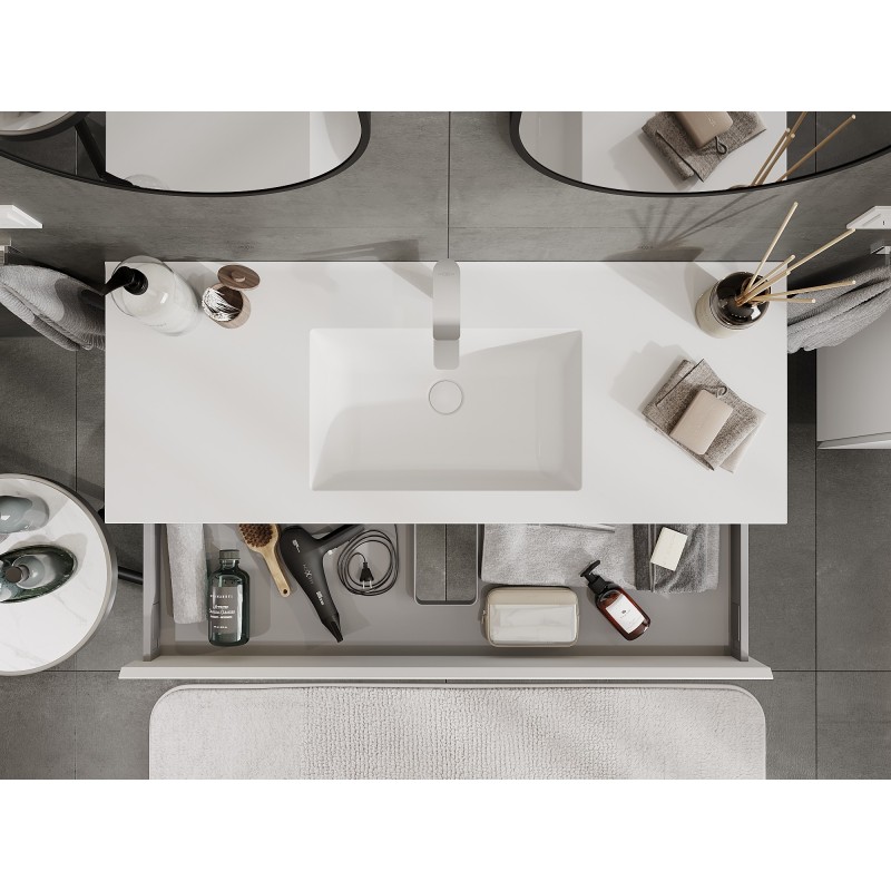 Mexen Orio шкаф за баня 120 см с мивка Otis, 1 чекмедже, бял мат - 91A10-12023-1-BF01-W18M01