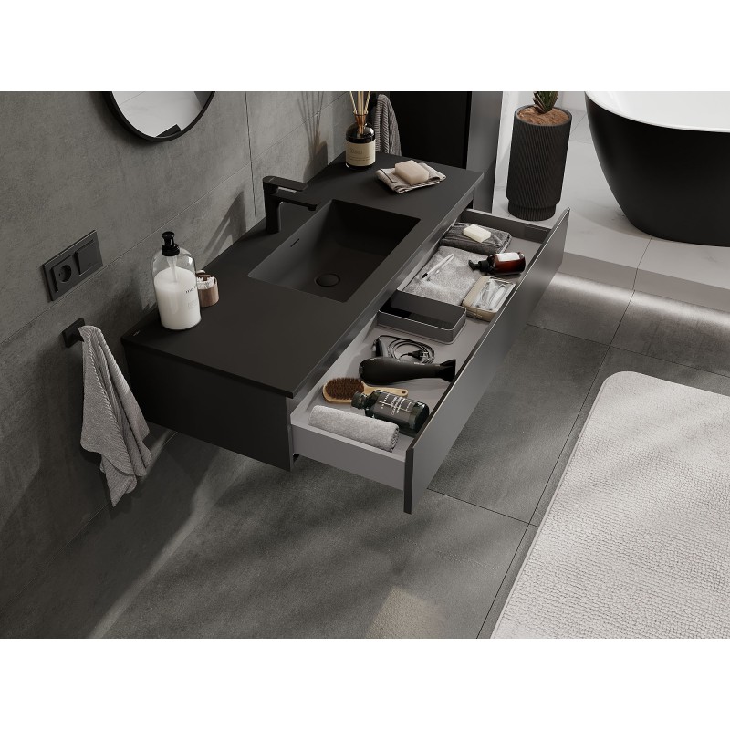 Mexen Orio баня шкаф 120 см с мивка Otis, 1 чекмедже, черен мат - 91A10-12023-1-BF71-W18M71