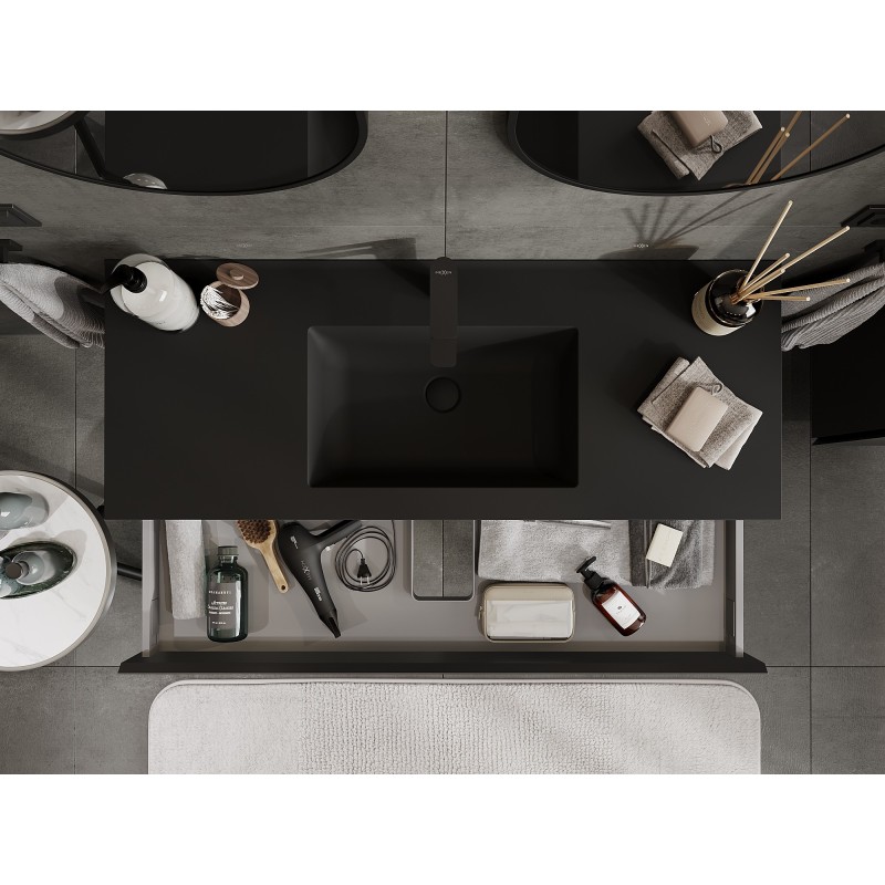 Mexen Orio баня шкаф 120 см с мивка Otis, 1 чекмедже, черен мат - 91A10-12023-1-BF71-W18M71