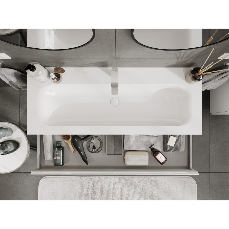 Mexen Orio комплект шкафче за баня 120 см с мивка Vela, 1 чекмедже, бял гланц - 91A10-12023-1-BF00-W23M00