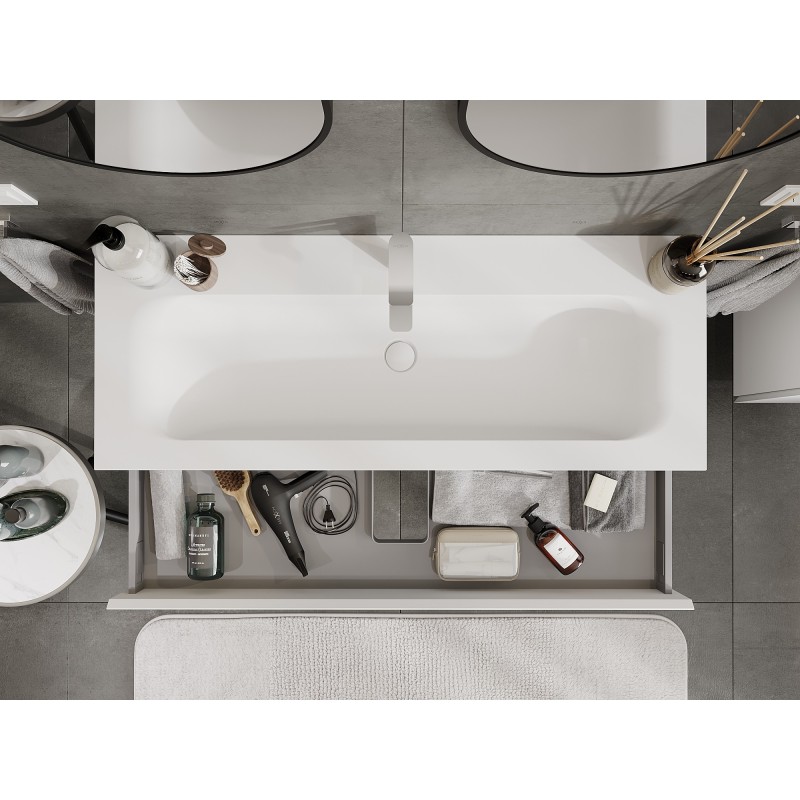 Mexen Orio шкаф за баня 120 см с мивка Vela, 1 чекмедже, бял мат - 91A10-12023-1-BF01-W23M01
