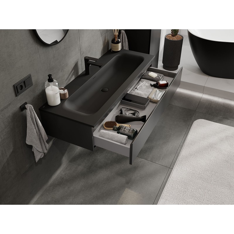 Mexen Orio шкаф за баня 120 см с мивка Vela, 1 чекмедже, черен мат - 91A10-12023-1-BF71-W23M71