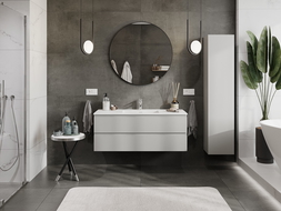 Mexen Orio шкаф за баня 120 см с мивка Otis, 2 чекмеджета, матово сиво/матово