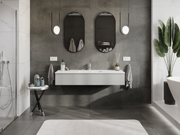 Mexen Orio шкаф за баня 140 см с мивка Otis, 1 чекмедже, сив мат/бял мат - 91A10-14023-1-BF62-W18M01