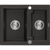 Mexen Carlos гранитна мивка с 1,5 камери 582 x 475 мм, черна/златен металик,