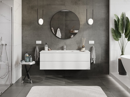 Mexen Orio шкаф за баня 140 см с мивка Otis, 2 чекмеджета, бял мат - 91A10-14047-2-BFF01-W18M01