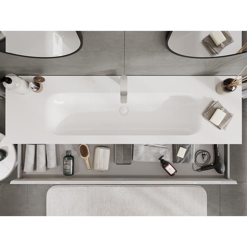 Mexen Orio шкаф за баня 160 см с мивка Vela, 1 чекмедже, бял гланц - 91A10-16023-1-BF00-W23M00