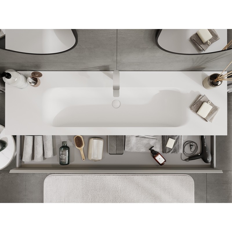 Mexen Orio шкаф за баня 160 см с мивка Vela, 1 чекмедже, сив мат/бял мат - 91A10-16023-1-BF62-W23M01
