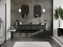 Mexen Orio шкаф за баня 160 см с мивка Vela, 1 чекмедже, черен мат - 91A10-16023-1-BF71-W23M71