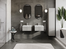 Mexen Rivel шкаф за баня 50 см с мивка Otis, 1 чекмедже, оребрена, сива мат/бяла мат - 91A20-05023-1-BF62-W18M01