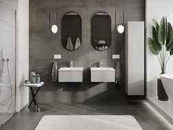 Mexen Rivel шкаф за баня 50 см с мивка Vela, 1 чекмедже, оребрен , сив мат/бял мат - 91A20-05023-1-BF62-W23M01