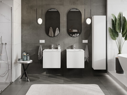 Mexen Rivel шкаф за баня 50 см с мивка Otis, 1 чекмедже, наслоена, бял мат - 91A20-05047-1-BF01-W18M01