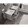 Mexen Rivel шкаф за баня 50 см с мивка Vela, 2 чекмеджета, оребрена, сива