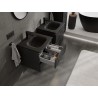 Mexen Rivel шкаф за баня 50 см с мивка Vela, 2 чекмеджета, релефен, черен мат