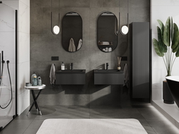 Mexen Rivel баня шкаф 60 см с мивка Otis, 1 чекмедже, рифована, черен мат - 91A20-06023-1-BF71-W18M71