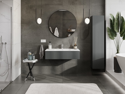 Mexen Rivel баня шкаф 100 см с умивалник Otis, 1 чекмедже, набраздена, графит мат/бял мат - 91A20-10023-1-BF66-W18M01