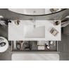Mexen Rivel шкаф за баня 120 см с мивка Otis, 2 чекмеджета, оребрен, сив мат/бял