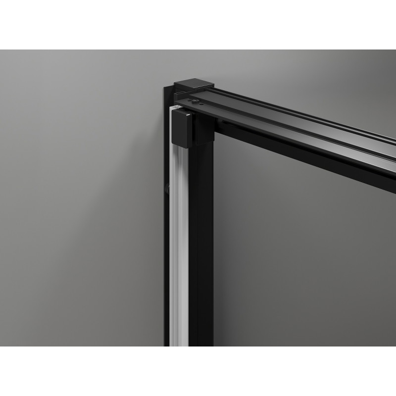 Mexen Exo-3S плъзгащи се душ врати 85 см, прозрачни, черни - 8153-085-000-70-00