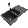 Mexen Matias гранитна мивка 1,5-камерна с сушилник и кухненски смесител Telma,