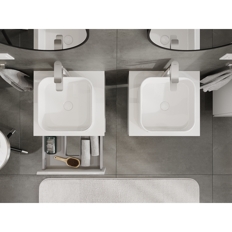 Mexen Orio шкафче за баня под мивка 50 см, 1 чекмедже, бял гланц - 91A10-05023-1-BF00