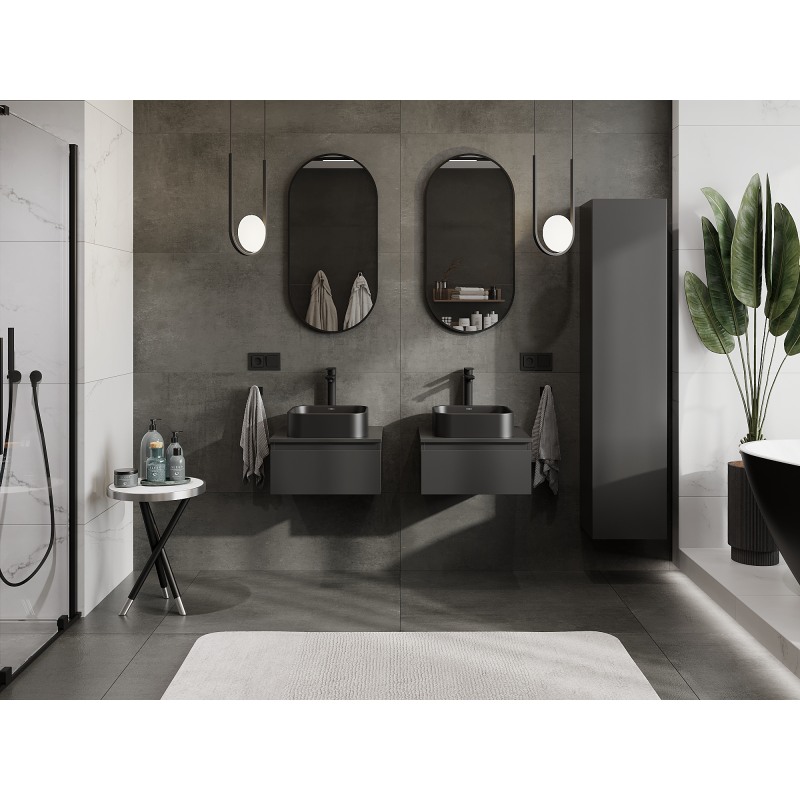 Mexen Orio шкаф за баня за умивалник 50 см, 1 чекмедже, черен мат - 91A10-05023-1-BF71