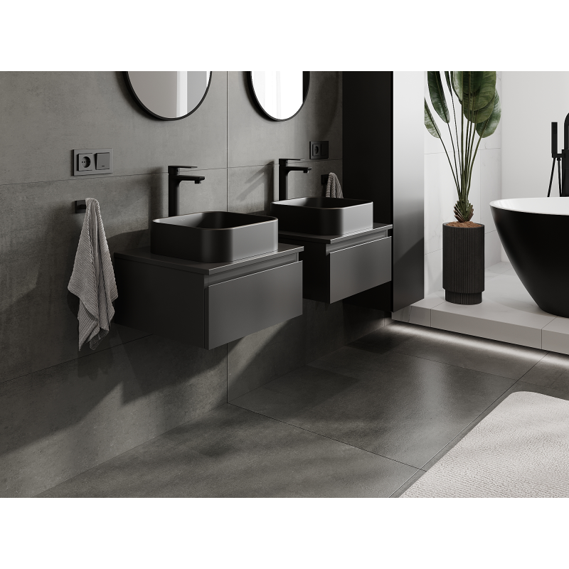 Mexen Orio шкаф за баня за умивалник 50 см, 1 чекмедже, черен мат - 91A10-05023-1-BF71