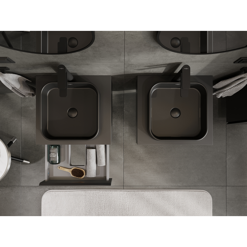 Mexen Orio шкаф за баня за умивалник 50 см, 1 чекмедже, черен мат - 91A10-05023-1-BF71