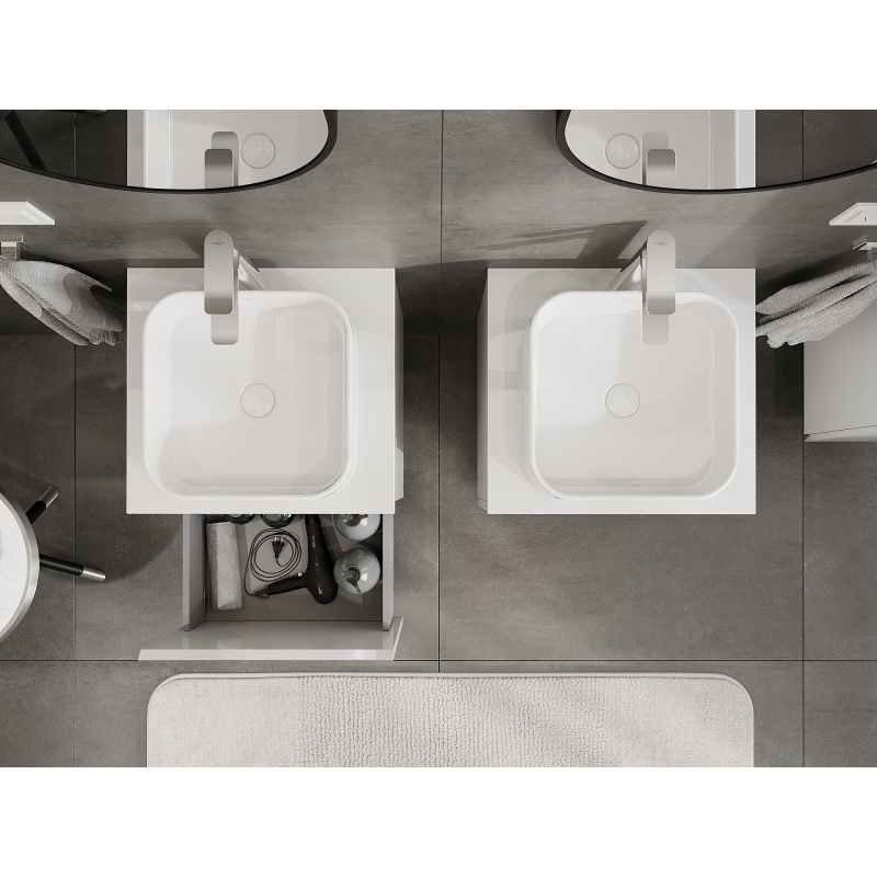 Mexen Orio шкаф за баня под мивка 50 см, 1 чекмедже, бял гланц - 91A10-05047-1-BF00