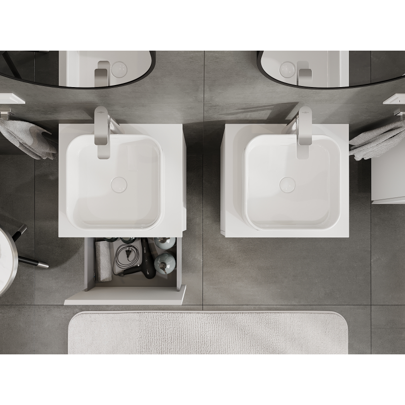 Mexen Orio баня шкаф под мивка 50 см, 1 чекмедже, бял мат - 91A10-05047-1-BF01