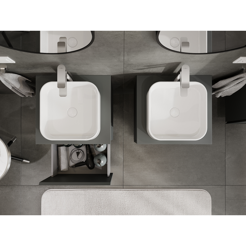 Mexen Orio шкаф за баня подмивка 50 см, 1 чекмедже, графит мат - 91A10-05047-1-BF66