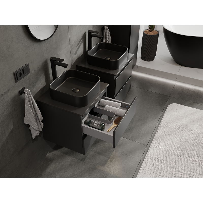 Mexen Orio шкаф за баня под умивалник 50 см, 2 чекмеджета, черен мат - 91A10-05047-2-BFF71