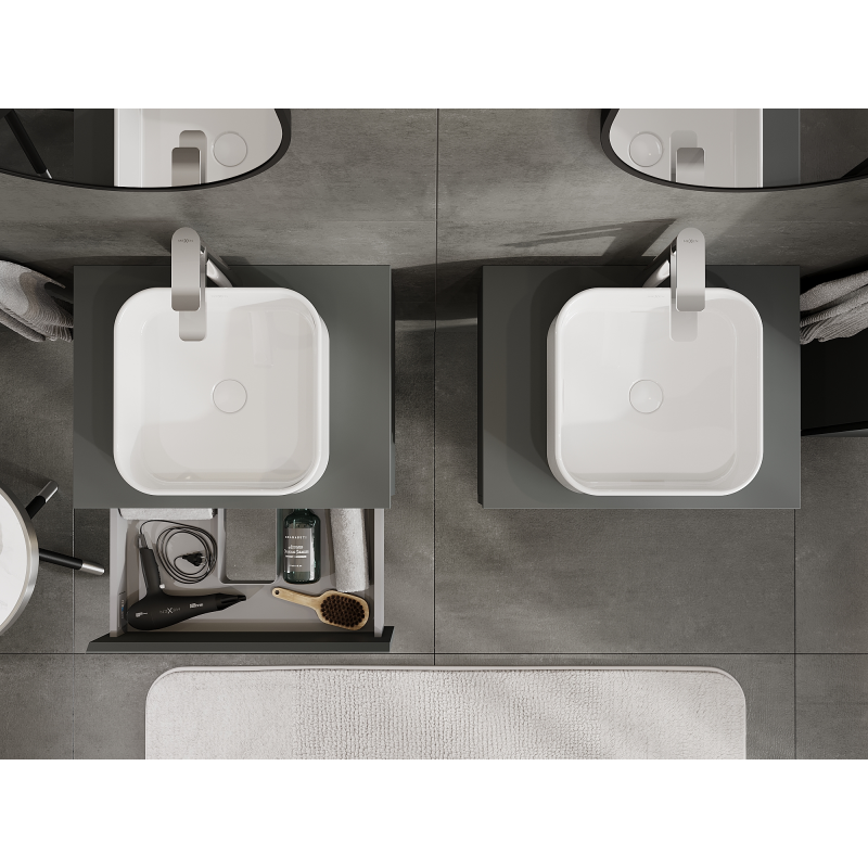 Mexen Orio шкафче за баня с мивка 60 см, 1 чекмедже, мат графит - 91A10-06023-1-BF66