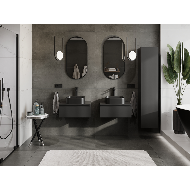 Mexen Orio шкафче за баня под мивка 60 см, 1 чекмедже, черен мат - 91A10-06023-1-BF71