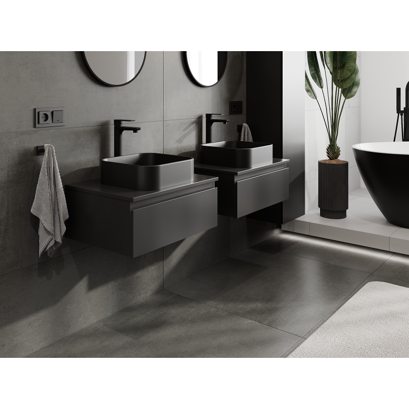 Mexen Orio шкафче за баня под мивка 60 см, 1 чекмедже, черен мат - 91A10-06023-1-BF71