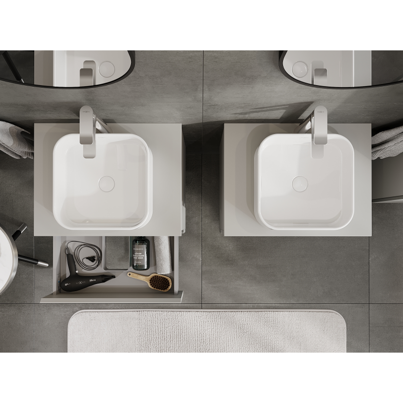 Mexen Orio шкаф за баня под мивка 60 см, 2 чекмеджета, сив мат - 91A10-06047-2-BFF62