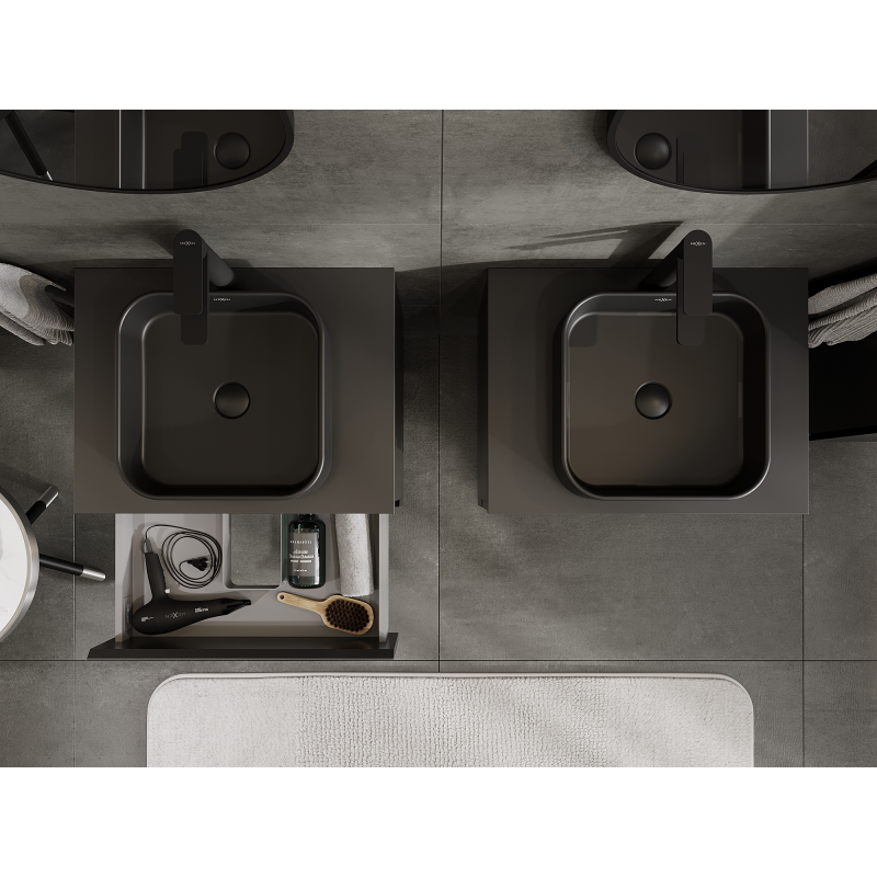 Mexen Orio шкаф за баня под мивка 60 см, 2 чекмеджета, черен мат - 91A10-06047-2-BFF71