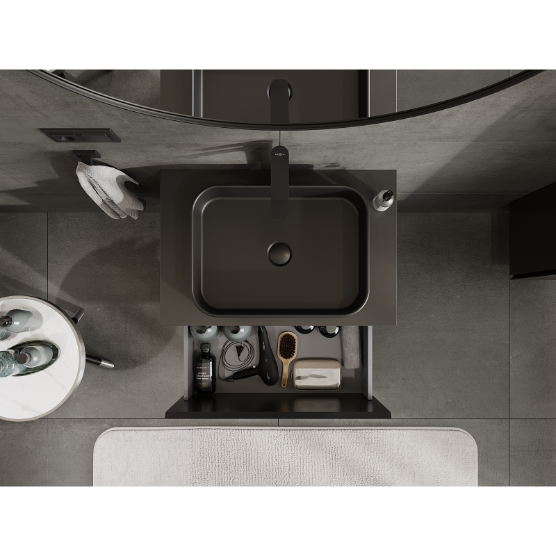 Mexen Orio шкаф за баня под мивка 70 см, 1 чекмедже, черен мат - 91A10-07047-1-BF71