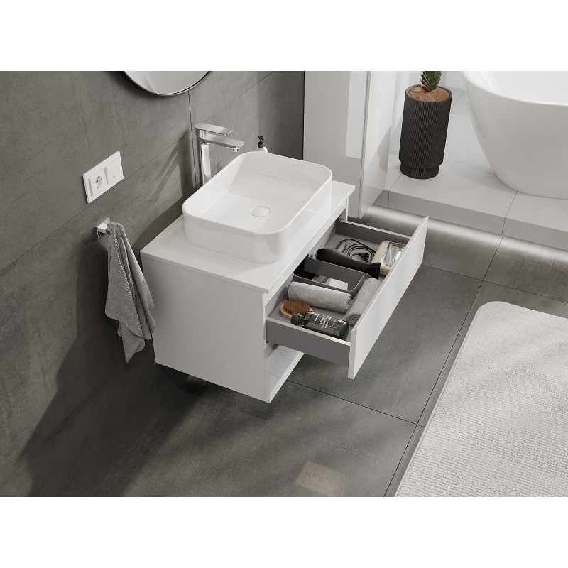 Mexen Orio шкаф за баня под мивка 70 см, 2 чекмеджета, бял гланц - 91A10-07047-2-BFF00