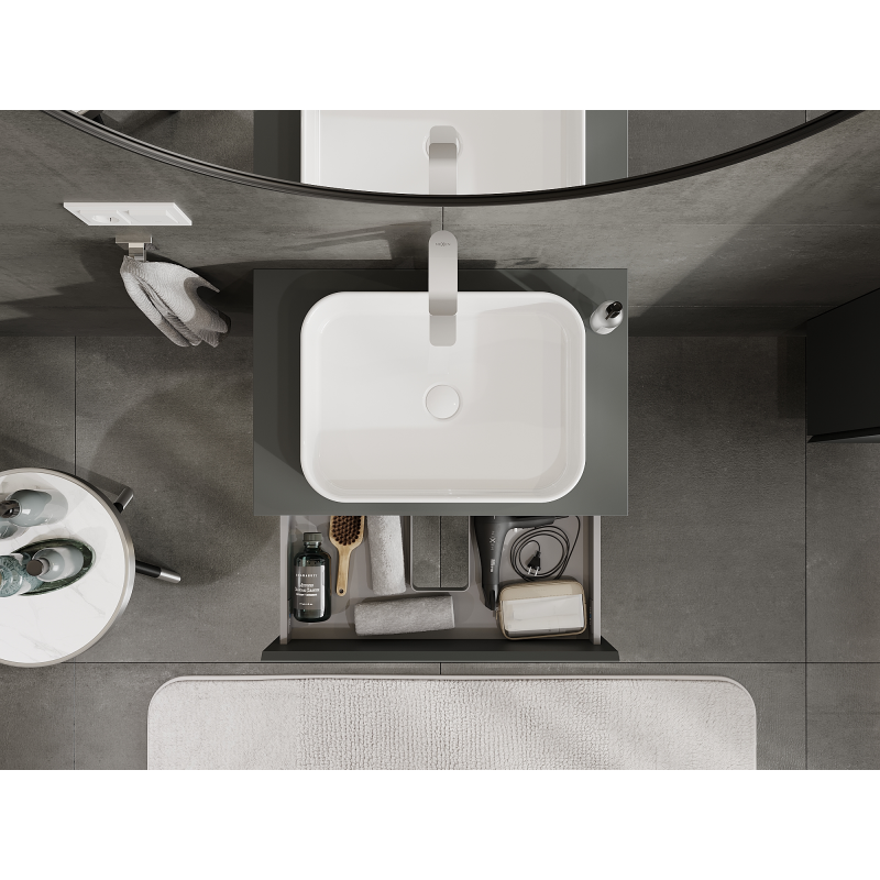 Mexen Orio шкаф за баня под мивка 70 см, 2 чекмеджета, мат графит - 91A10-07047-2-BFF66