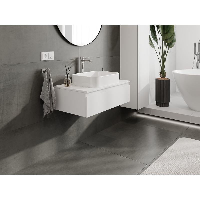 Mexen Orio шкаф за баня за мивка 80 см, 1 чекмедже, бял мат - 91A10-08023-1-BF01