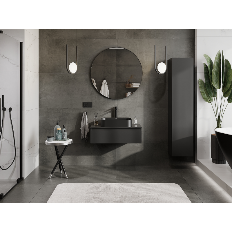 Mexen Orio шкаф за баня за мивка 80 см, 1 чекмедже, черен мат - 91A10-08023-1-BF71
