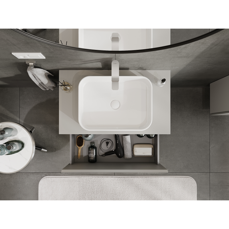 Mexen Orio шкафче за баня под мивка 80 см, 1 чекмедже, сив мат - 91A10-08047-1-BF62