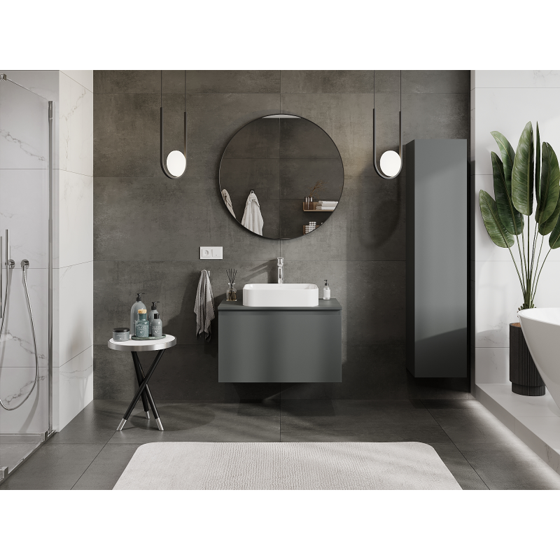 Mexen Orio шкаф за баня за умивалник 80 см, 1 чекмедже, мат графит - 91A10-08047-1-BF66