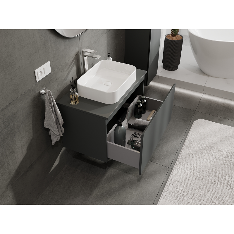 Mexen Orio шкаф за баня за умивалник 80 см, 1 чекмедже, мат графит - 91A10-08047-1-BF66