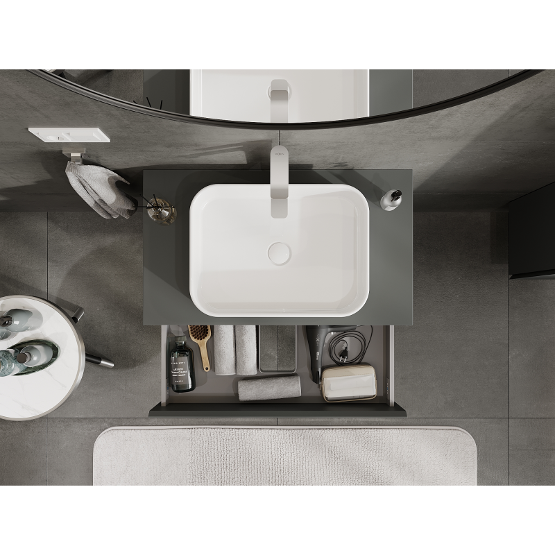 Mexen Orio баня шкаф под умивалник 80 см, 2 чекмеджета, графит мат - 91A10-08047-2-BFF66