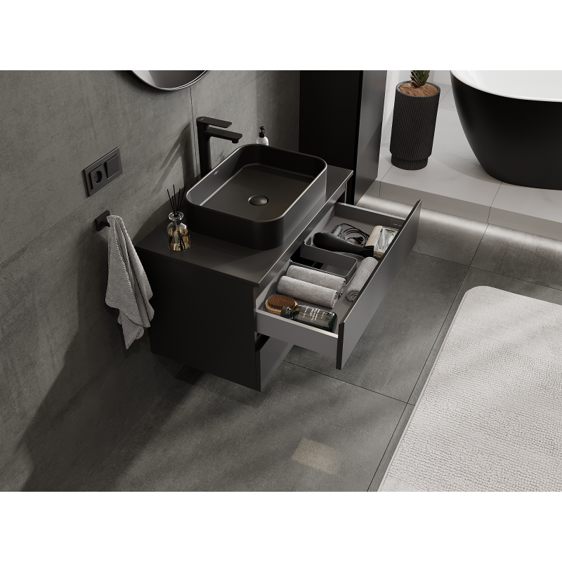 Mexen Orio шкаф за баня под мивка 80 см, 2 чекмеджета, черен мат - 91A10-08047-2-BFF71