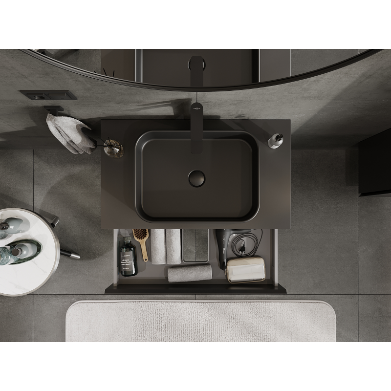 Mexen Orio шкаф за баня под мивка 80 см, 2 чекмеджета, черен мат - 91A10-08047-2-BFF71